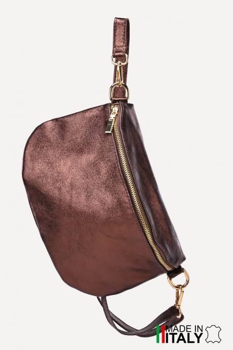 Leather fanny pack ZE-9005-MT : Colors:Brown (L-550)