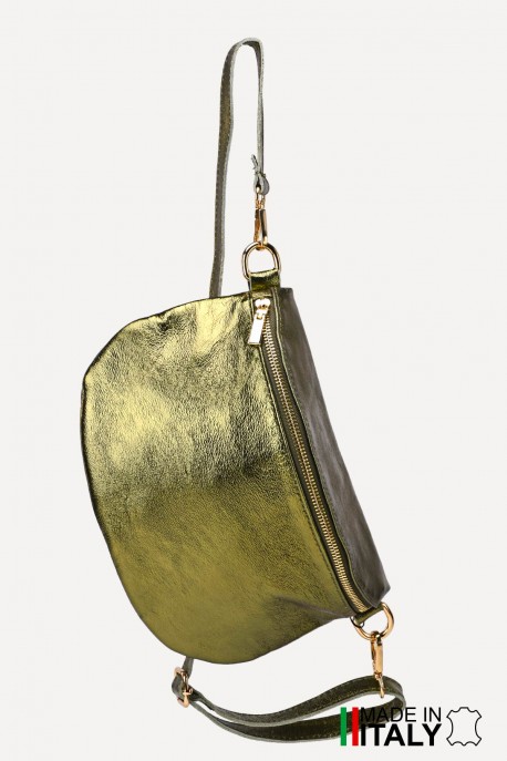 Leather fanny pack ZE-9005-MT : Colors:Olive (L537 / L007)