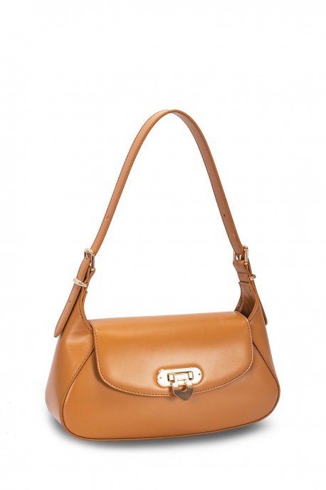 CM7484 Sac épaule baguette à rabat David Jones : couleur:Abricot