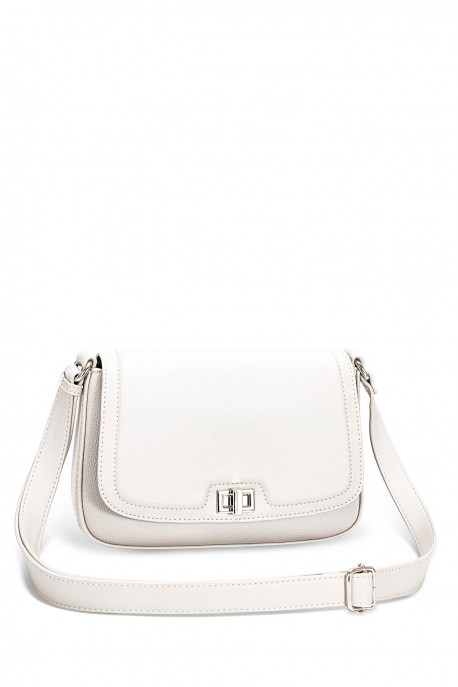 CM7510 David Jones Crossbody Bag with Flap : colour:Coconut cream