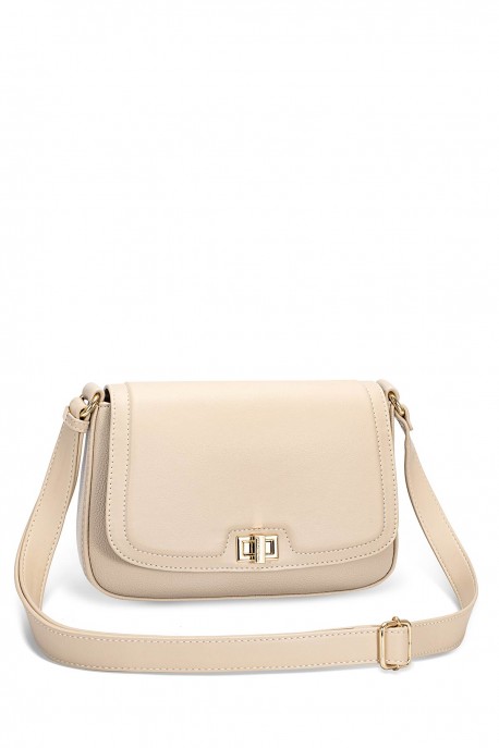 CM7510 David Jones Crossbody Bag with Flap : colour:OATMEAL BEIGE