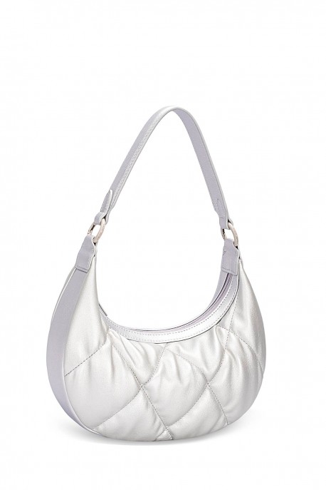 CM7556 David Jones Hobo baguette quilted Shoulder Bag : colour:Silver