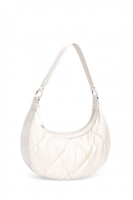 CM7556 Sac épaule hobo baguette matelassé David Jones : couleur:Cr&egrave;me de coco (Coconut cream)