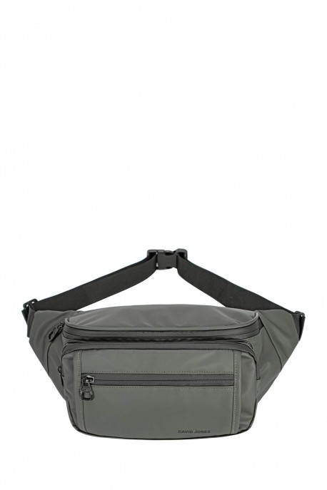 116006 David Jones Crossbody Bum vinyl Bag : colour:Grey
