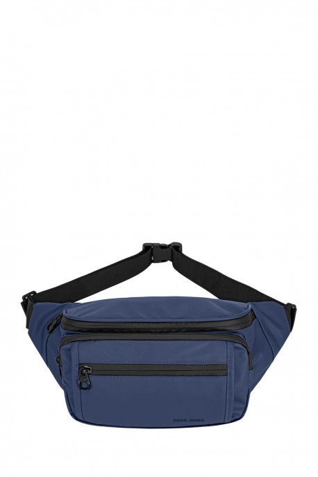 116006 David Jones Crossbody Bum vinyl Bag : colour:Blue