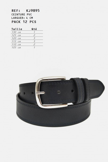 KJ9895 Ceinture synthétique : couleur:Marine (Navy), Pack:Pack de 12