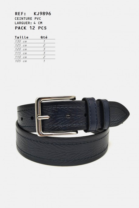 KJ9896 Ceinture synthétique : couleur:Marine (Navy), Pack:Pack de 12