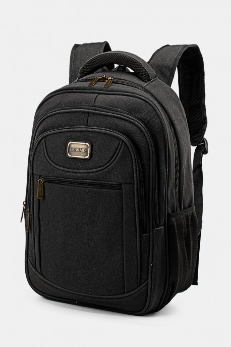 KJ162-12 Sac à dos imperméable effet toile de canvas : couleur:Noir (Black)