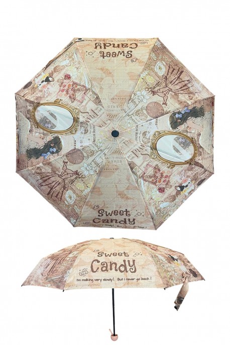 Parapluie pliant manuel en capsule Sweet & Candy P-026-02-25A : Motif:25A-B