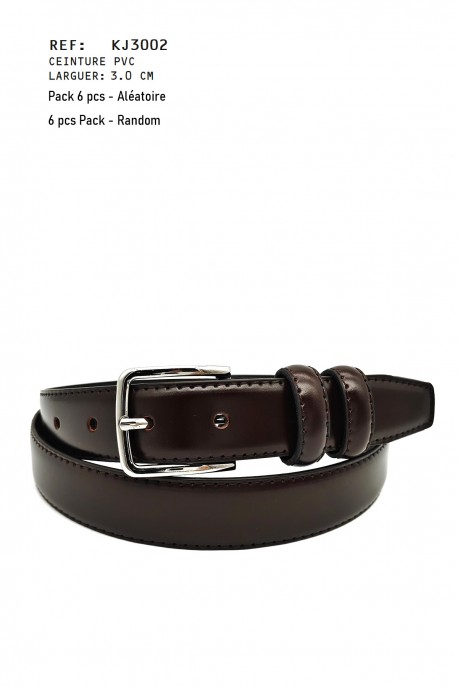 KJ3002 Synthetic belt : colour:Chocolat, Package:6 pcs Pack - Random