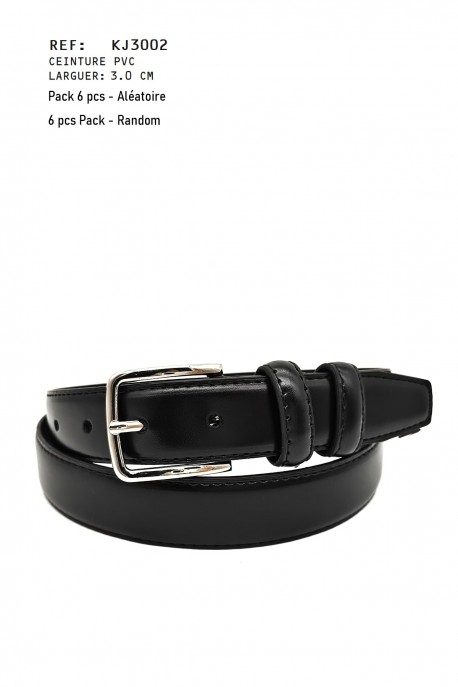 KJ3002 Synthetic belt : colour:Black, Package:6 pcs Pack - Random