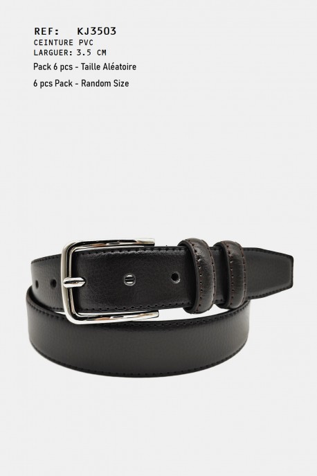 KJ3503 Synthetic belt : colour:Chocolat Noir, Package:6 pcs Pack - Random