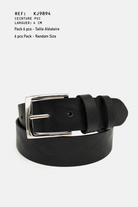 KJ9894 Synthetic belt : colour:Black, Package:6 pcs Pack - Random