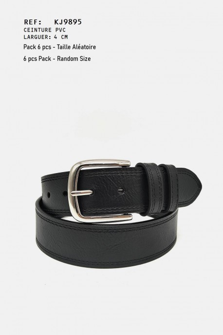 KJ9895 Synthetic belt : colour:Black, Package:6 pcs Pack - Random