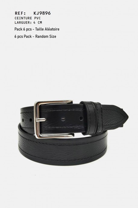 KJ9896 Ceinture synthétique : couleur:Noir (Black), Pack:Pack 6 pcs - Al&eacute;atoire