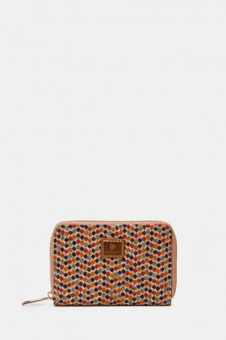 KJ22074 Synthetic printed Cork wallet