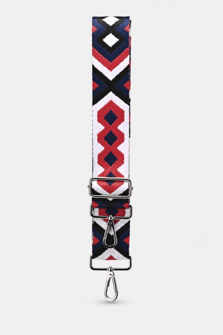 A40-RS-AG Bandoulière à motif réglable avec mousquetons argenté : Couleur bandouli&egrave;re:026.015