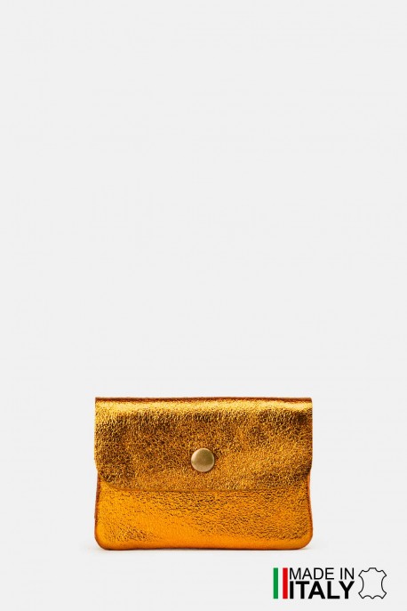Metallic leather coin purse ZE-8001 : Colors:Amber (L-526)