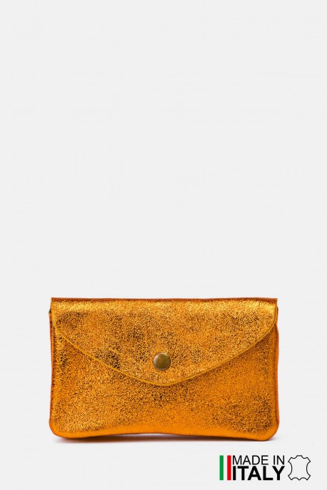 Metallic leather coin purse ZE-8002 : Colors:Amber (L-526)