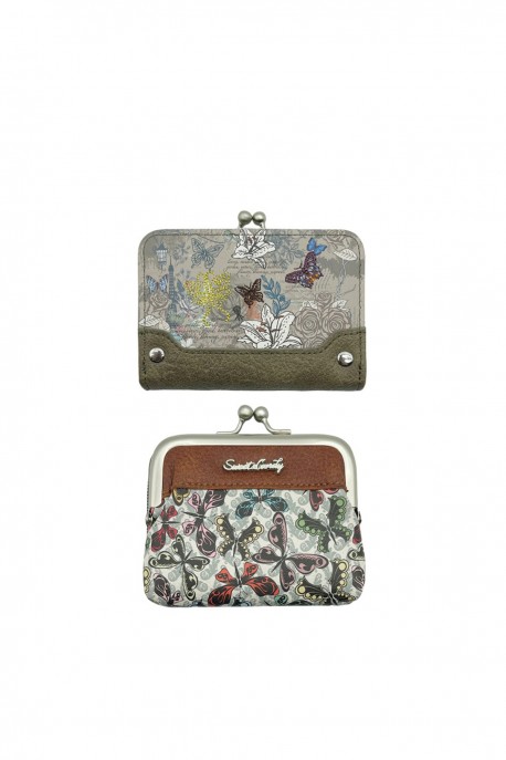 HD-23-24B Sweet & Candy Synthetic Coin Purse Wallet - Butterfly : colour:Green
