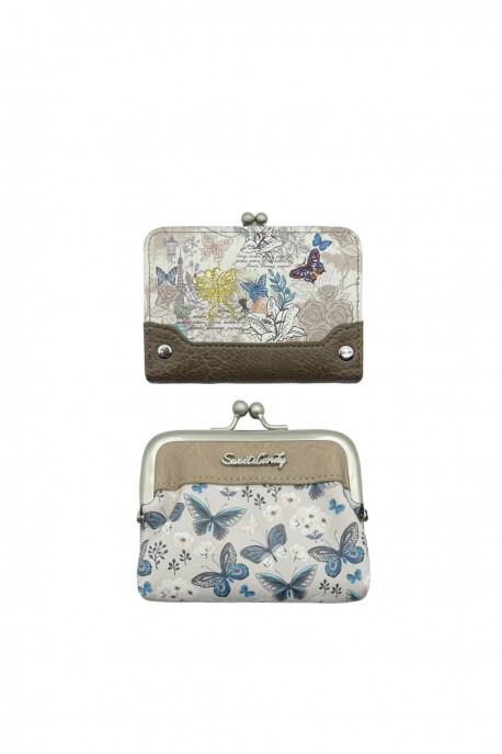 HD-23-24B Sweet & Candy Synthetic Coin Purse Wallet RFID - Butterfly