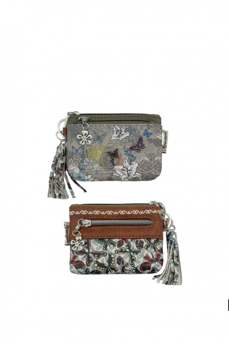 HD-22-24A Pochette porte-monnaie synthétique Sweet & Candy - Butterfly : couleur:Vert (Green)