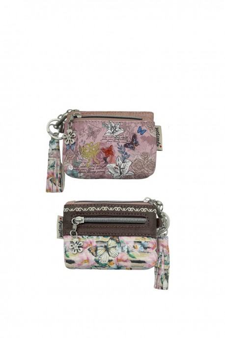 HD-22-24A Pochette porte-monnaie synthétique Sweet & Candy - Butterfly : couleur:Rose (Pink)