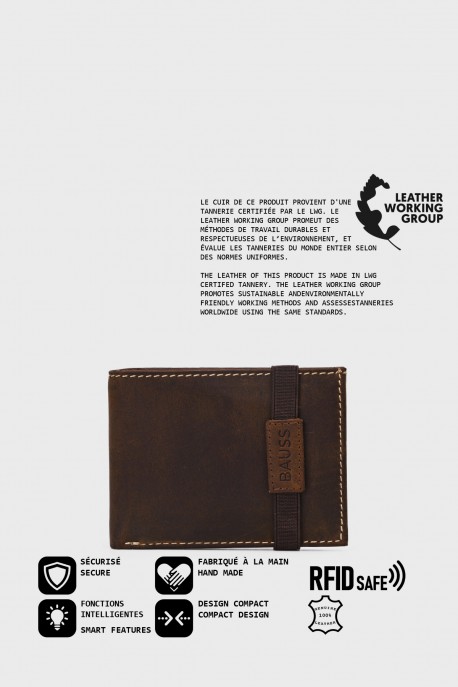 BAUSS® - B510AV leather wallet - With protection RFID