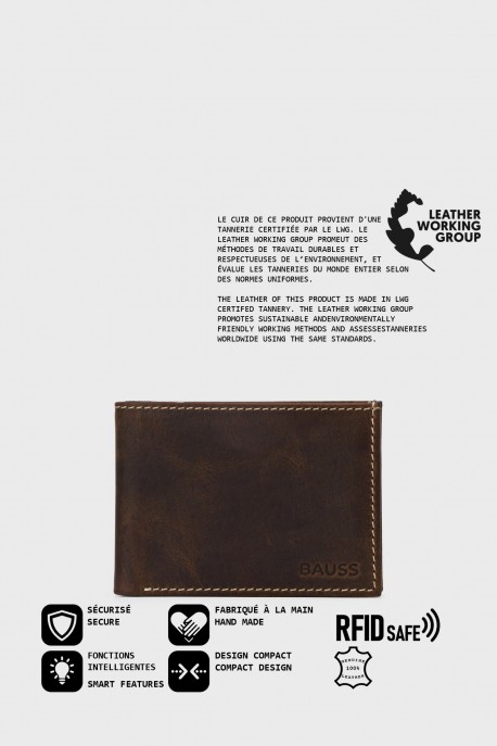 BAUSS® - B510AV leather wallet - With protection RFID