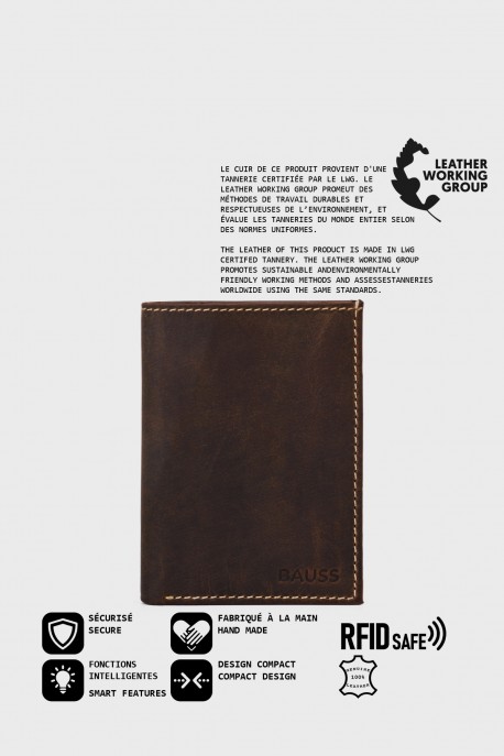 B613AV Portefeuille en cuir BAUSS® avec protection RFID 