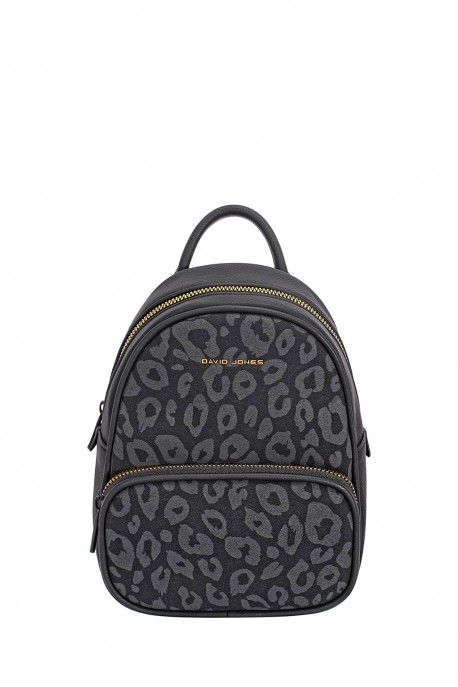 CM7637 David Jones Leopard Print Backpack : colour:Black