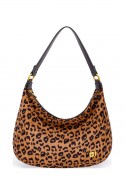 Sac à main textile effet daim motif léopard David Jones CM7670
