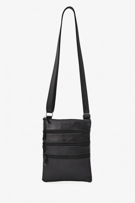 KJ1263 Pochette bandoulière en cuir agneau