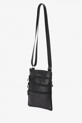 KJ1263 Pochette bandoulière en cuir agneau