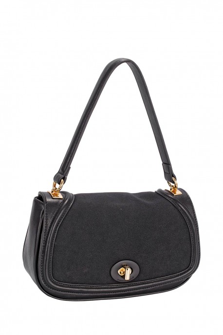 CM7705A David Jones Crossbody Bag with Flap : colour:Black