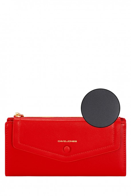 P140B-004 Porte-monnaie Synthétique David Jones : couleur:Noir (Black)