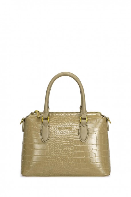 CM7650 Sac à main croco synthétique David Jones : couleur:Branche d&rsquo;olivier (OLIVE BRANCH)