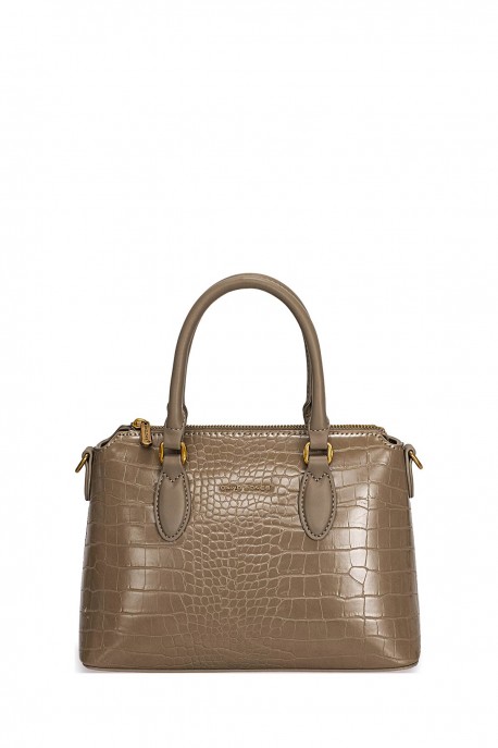 CM7650 Sac à main croco synthétique David Jones : couleur:Taupe chaud (WARM TAUPE)