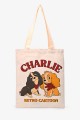 KJ81096-CHIEN Sac cabas tote bag chat textile