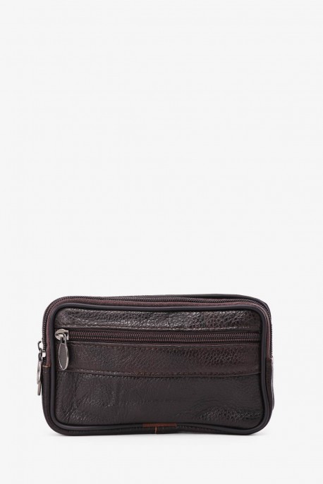 KJ2109 Pochette main ceinture en croûte de cuir