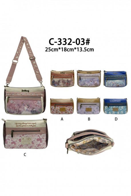 C-332-03-25B Sweet & Candy shoulder cross body bag : Pattern:Pack of 4