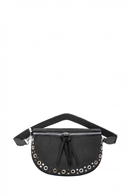CM7884 David Jones Suede effect fanny pack with studs : colour:Black