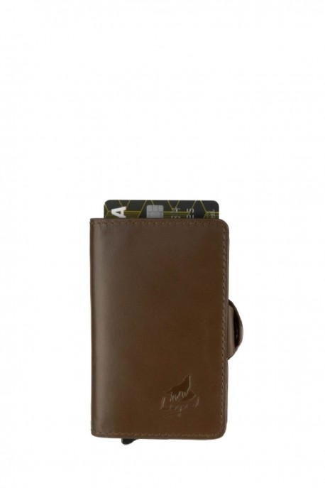 Lupel L681SH Cowhide leather wallet card holder and aluminum case with RFID protection