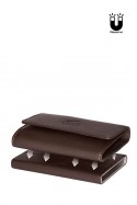 Lupel L684SH Duo Magnetic Leather Case Card Wallet and Keyring with RFID protection