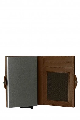 Lupel L689SH Portefeuille porte carte en cuir de vachette et boitier aluminium avec protection RFID