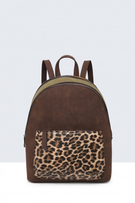 11132-BV Sac à dos synthétique multicolore : couleur:Marron (Brown)