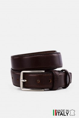A3710 Ceinture en cuir italien - Marron