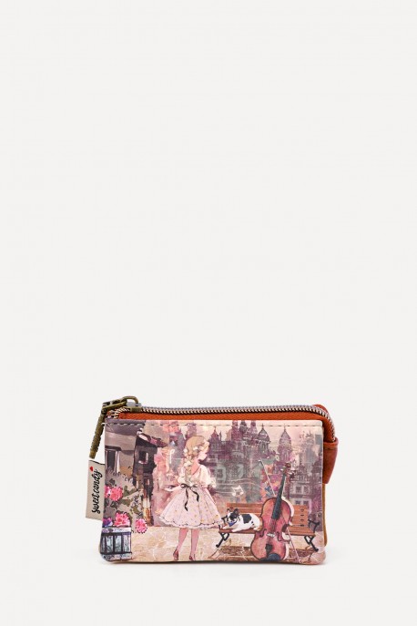 C-122-03-25B Porte-monnaie à 3 soufflet synthétique Sweet & Candy