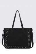 28850-BV Synthetic nubuck effect shopping tote bag