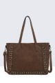 28850-BV Sac cabas shopping synthétique effet nubuck